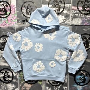 Denim Tears The Cotton Wreath Hoodie ‘Blue’